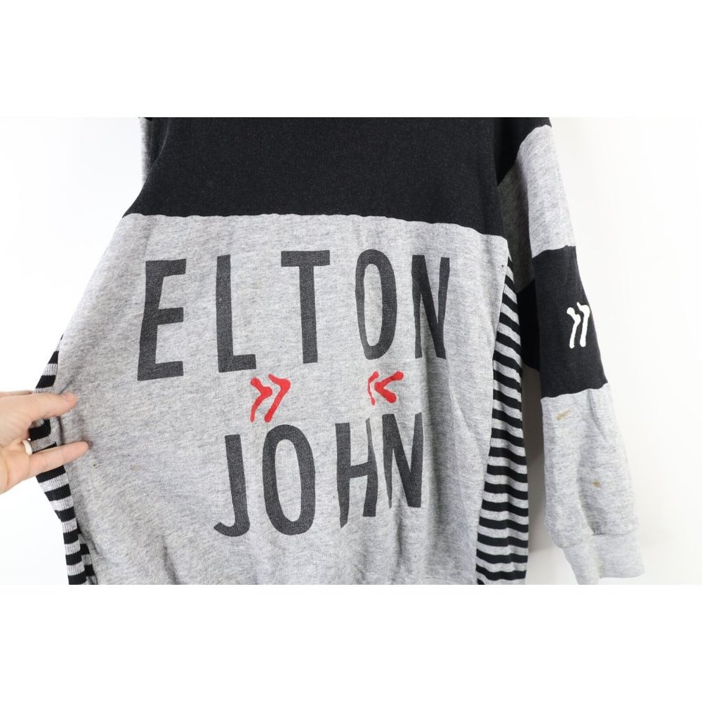 Vintage Mens Large Distressed 1988 US Tour Elton John Band Crewneck Sweatshirt - Picture 4 of 11